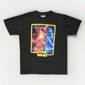 Star Wars The Force Awakens Poster Black T-Shirt (Adult X-Large)